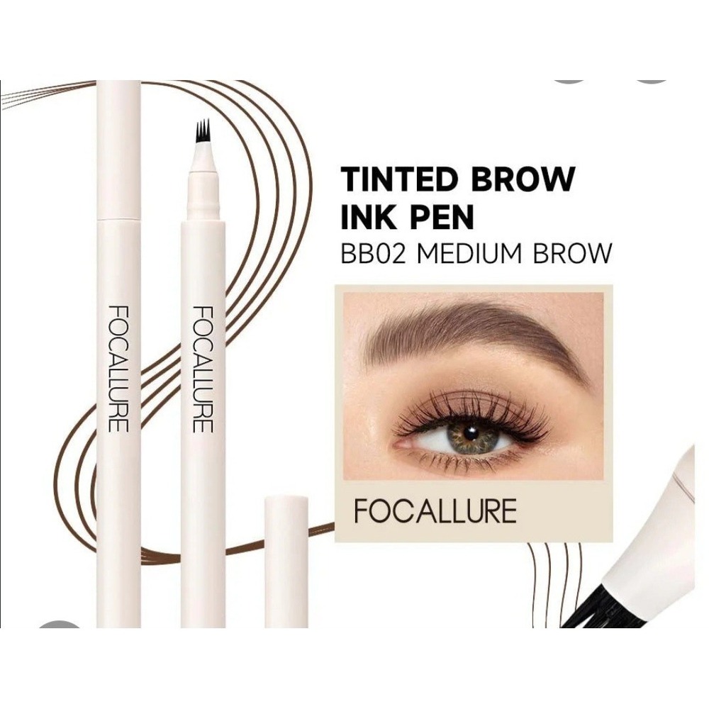 FOCALLURE Tinted Brow Ink Pen Medium Brown FA-161 Sealed New